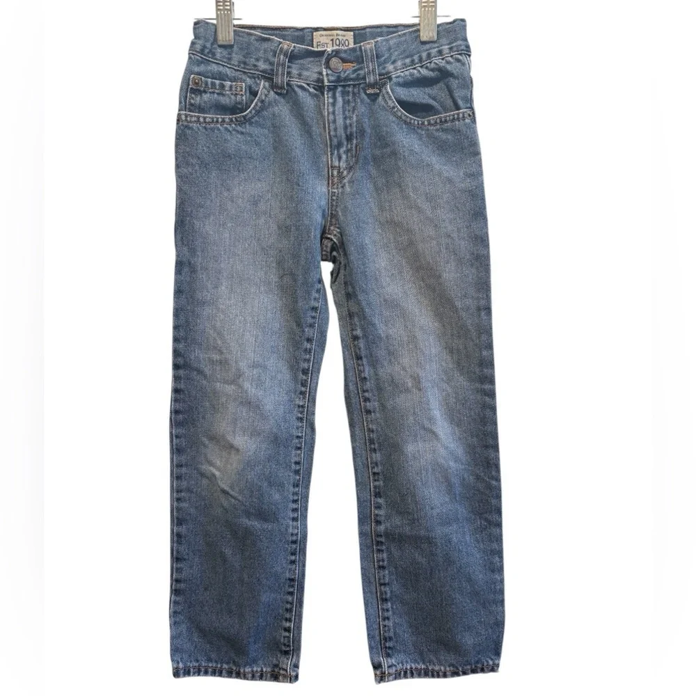 The Children’s Place Medium Wash Denim Straight Leg Adjustable Waist Tab Jeans
